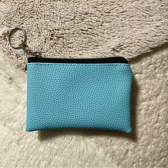 Jakari Mini Zipper Pouch/Coin Purse with Key Ring-Light Blue - Picture 1 of 4